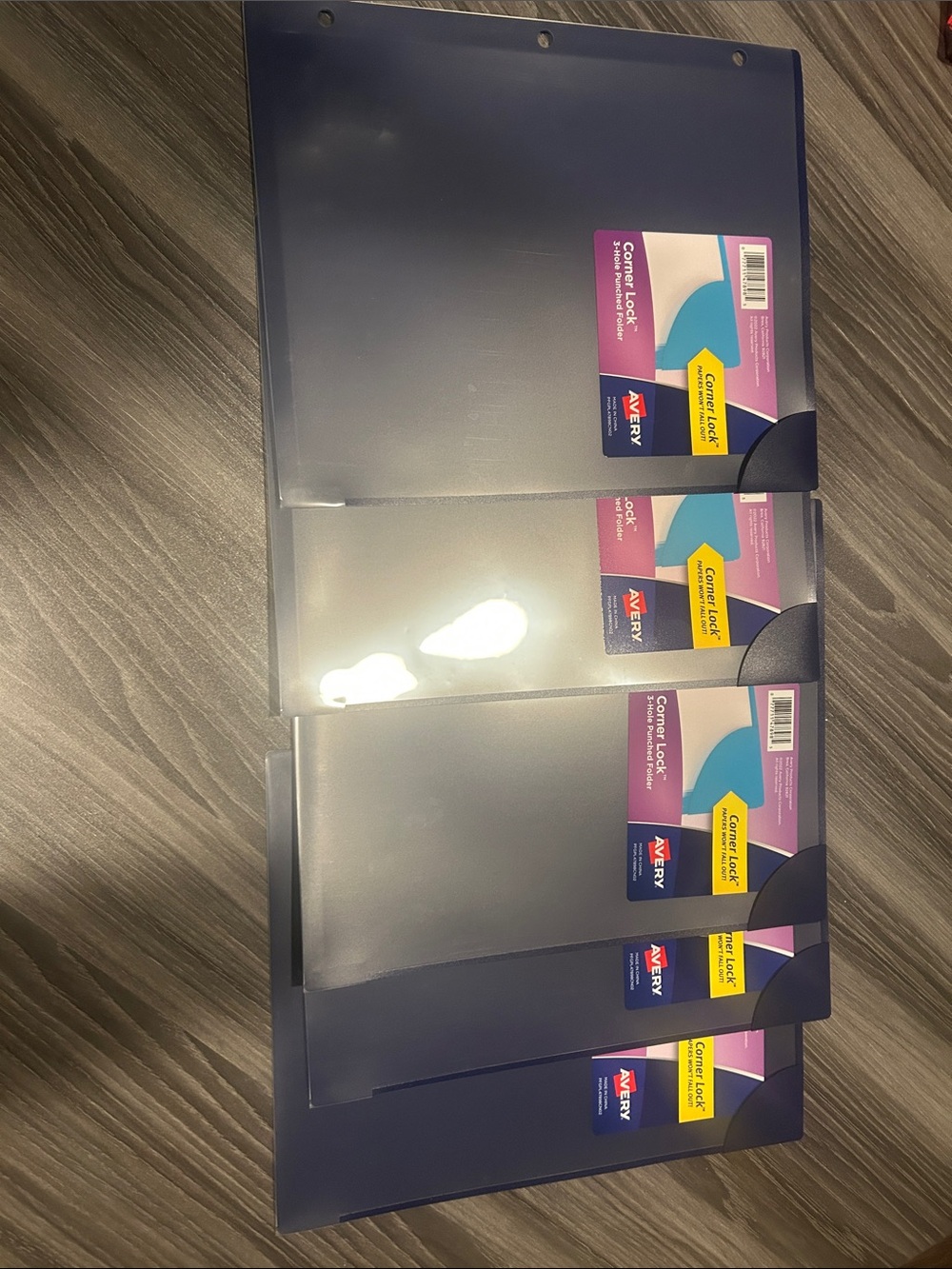 Avery Navy Translucent Clear Lock 5-Pack Portfolios